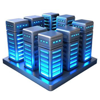 impressive classic A Server Room with Rows of Glowing high quality png