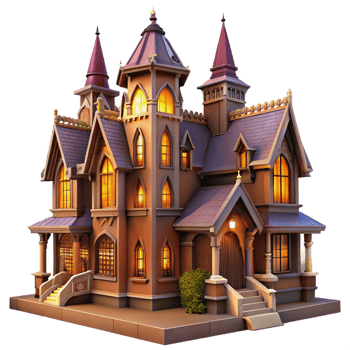 impressive rustic An Intricate Victorian Mansion with professional png