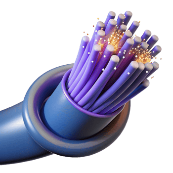 vibrant creative A Close Up of a Fiber Optic Cable high resolution png
