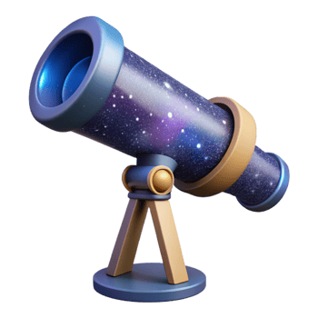 elegant modern A telescope pointed towards a distant galaxy, detailed textures, starry night sky, astrophotography style genuine png