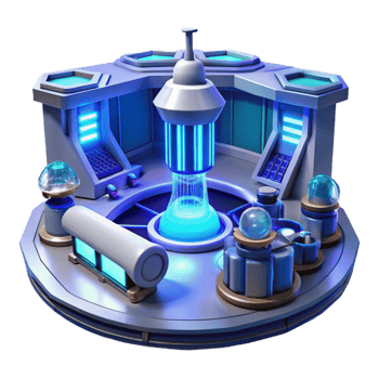 elegant creative A futuristic laboratory filled with advanced technology, sleek design, cool blue lighting, science fiction illustration style authentic png