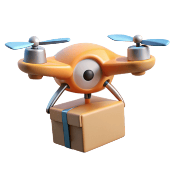 magnificent abstract A Drone Delivering a Package Sleek detailed png