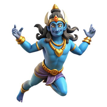 wonderful abstract A cosmic Shiva, the destroyer god, performing the Tandava dance, dynamic and energetic style premium png