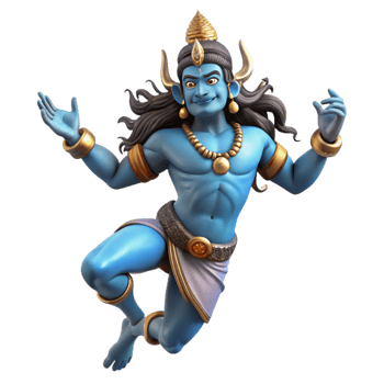 wonderful traditional A cosmic Shiva, the destroyer god, performing the Tandava dance, dynamic and energetic style professional png