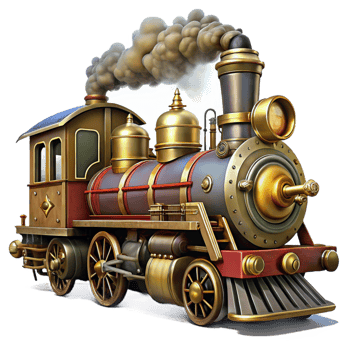 extraordinary classic A Powerful Steampunk Locomotive high quality png