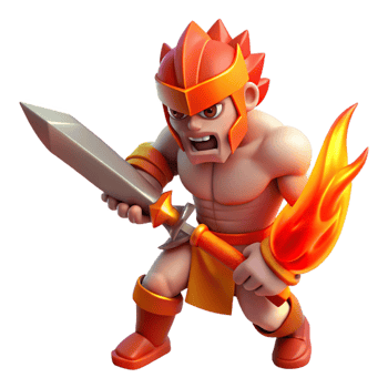 extraordinary creative A fierce Ares wielding a bloody sword, fiery red and orange color palette, brutalist art style premium png