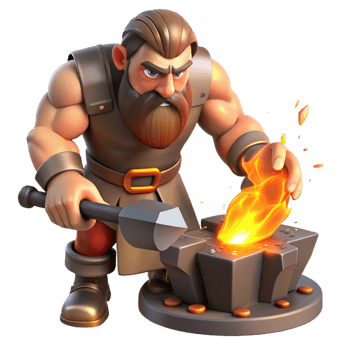 dramatic abstract A Powerful Cyclops Forging a original png