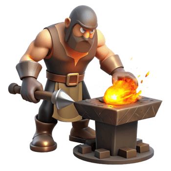 vibrant creative A Powerful Cyclops Forging a authentic png