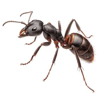 Detailed Close-up of a Black and Red Ant png
