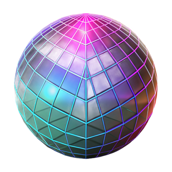 elegant vintage A digital glitch effect distorting a geometric grid, cyberpunk aesthetic, bright neon colors premium png