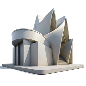 magnificent vintage A Modern Art Museum with Sharp Angles detailed png