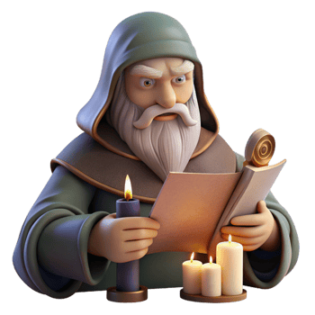 extraordinary traditional A Wise Old Wizard Studying Ancient authentic png