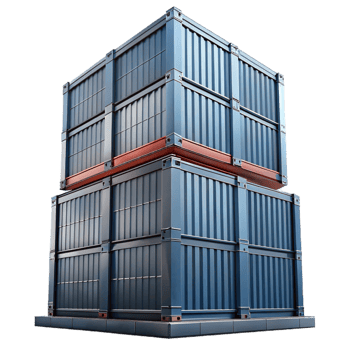 magnificent minimalist A skyscraper made of stacked shipping containers, industrial style, gritty realism, overcast lighting, low angle view authentic png