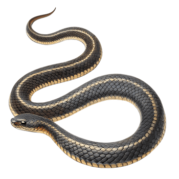 A black and yellow snake with a black stripe png