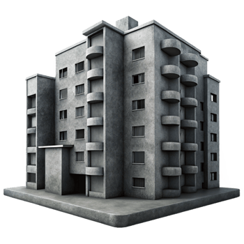 dramatic creative Brutalism Style Concrete Apartment high quality png