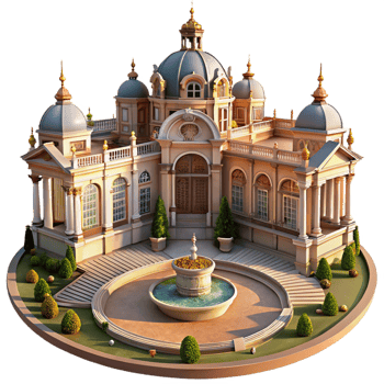 stunning artistic A Baroque Palace with Ornate Gardens exclusive png