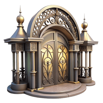 vibrant vintage Art Nouveau metro station entrance, ornate ironwork, floral motifs, soft lighting, vintage aesthetic high resolution png