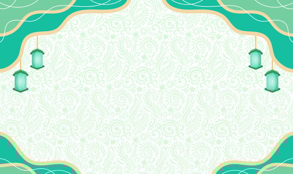Islamic Tosca Green Abstract Banner Background vector