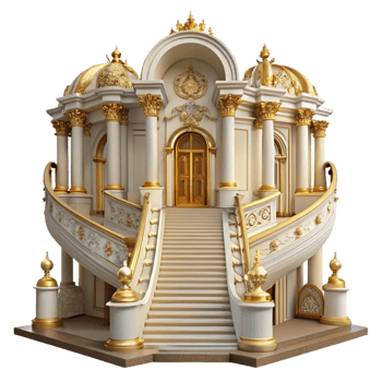 vibrant rustic Baroque Palace Ornate Decorations 4K png