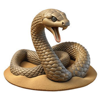 stunning vintage A coiled rattlesnake ready to strike, desert setting, tense atmosphere, detailed scales, nature photography style premium png