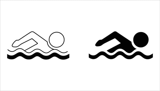 Swimming Icon. Sport, Water, and Pool Symbol vector