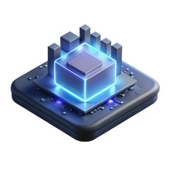 serene modern A Single Glowing Circuit Board premium png