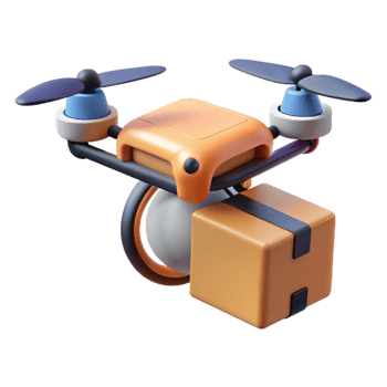 elegant classic A drone delivering a package, blurred motion, urban setting, photorealistic style high quality png