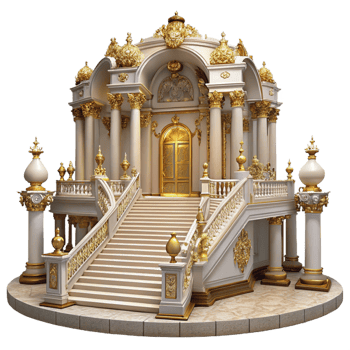 vibrant artistic A Baroque Palace Ornate Gold detailed png