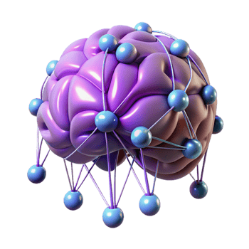 extraordinary vintage A human brain connected to a network of wires, glowing with energy, cyberpunk style high resolution png