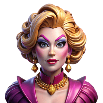 vibrant artistic Portrait of a glamorous drag queen with extravagant makeup, vibrant stage lighting, performance photography style authentic png