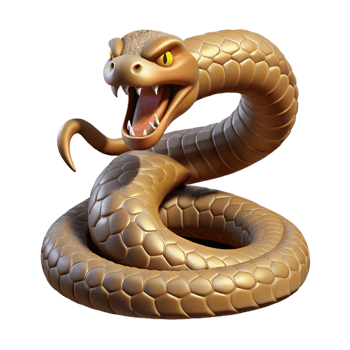 serene creative A coiled rattlesnake ready to strike, desert lighting, close-up photography style 4K png