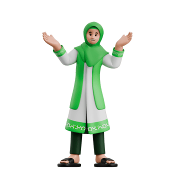 Muslim woman raising hands png