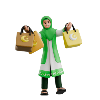 Muslim woman shopping png