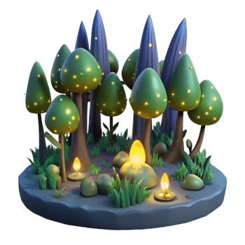 stunning traditional A Group of Fireflies Illuminating a detailed png