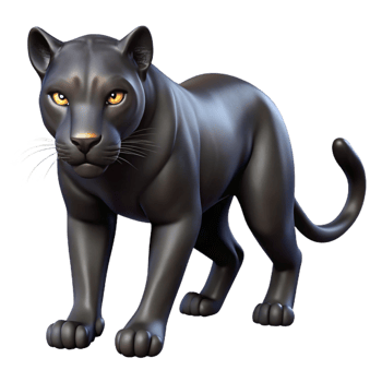 vibrant classic A sleek panther with black fur, prowling in the shadows, low-key lighting, realistic style detailed png