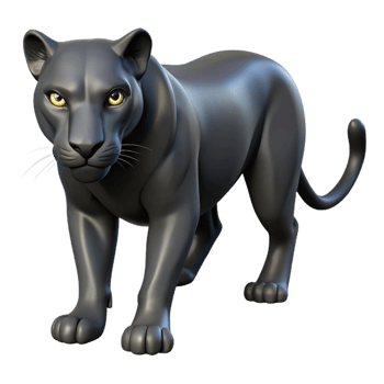 extraordinary vintage A sleek panther with black fur, prowling in the shadows, low-key lighting, realistic style genuine png