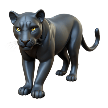 magnificent classic A sleek panther with black fur, prowling in the shadows, low-key lighting, realistic style 4K png