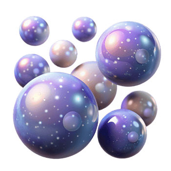 beautiful abstract A field of floating, translucent orbs, each containing a miniature galaxy, with a soft, ethereal glow and a dreamlike atmosphere 4K png