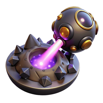 elegant contemporary A powerful, energy weapon, firing a beam of pure energy, illuminating a dark, alien landscape. Dynamic, explosive style high resolution png