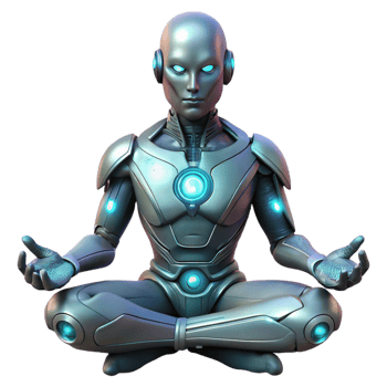 elegant modern A Cyborg with Glowing Eyes and 4K png