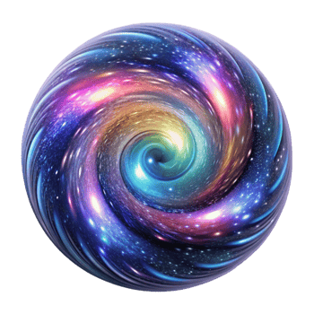vibrant rustic A swirling galaxy of multicolored particles, converging towards a central point of white light, cosmic horror style, exclusive png