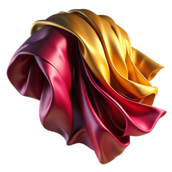 dramatic contemporary A digital rendering of flowing fabric, in shades of crimson and gold, illuminated by a dramatic, chiaroscuro lighting, Baroque style, professional png