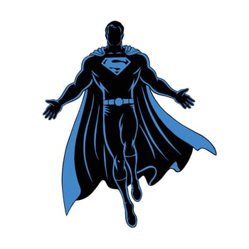 This sleek superhero silhouette showcases determination and the spirit of a true protector. vector