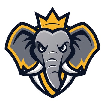 elephant head mascot logo minimalist vector