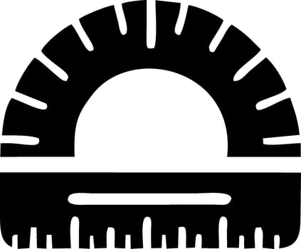 A black and white icon of a ruler vector