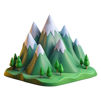 serene artistic A panoramic view of a mountain range, crisp morning light, landscape photography style premium png
