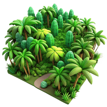 serene classic An Aerial View of a Dense Jungle 4K png