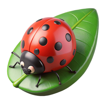 magnificent artistic A close-up of a ladybug on a leaf, bright daylight, macro photography style high resolution png