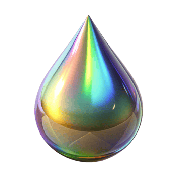 serene creative A single, levitating teardrop, made of crystal, reflecting a rainbow of light, ethereal and delicate genuine png