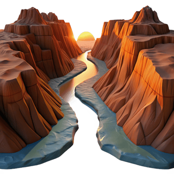 wonderful classic A Winding River Cutting Through a high quality png